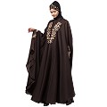 Designer Irani Kaftan with embroidery work- Coffee Brown